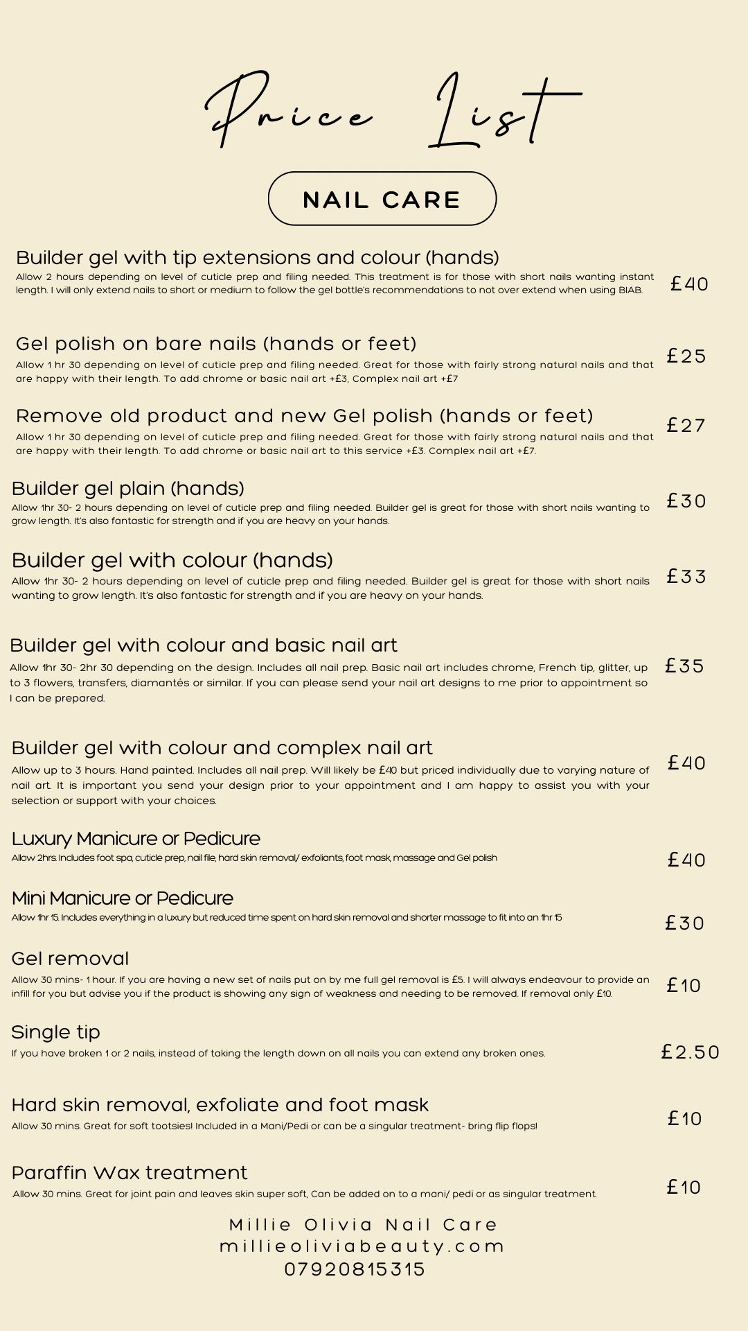 Price List